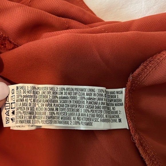 Forever 21 Lace Trim Button Front Camisole Tank Top in Burnt Orange Size Small - Picture 5 of 5